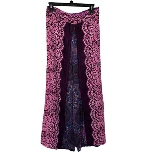 Thai Wrap Pants Boho Hippie Rayon Wide Leg Palazzo Pants Geometric Print